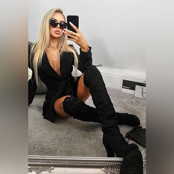 FASHION NOVA Love Me Long Time Boot Black - Picture 6 of 6
